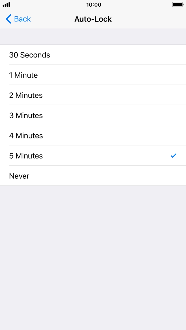 Press the required setting.