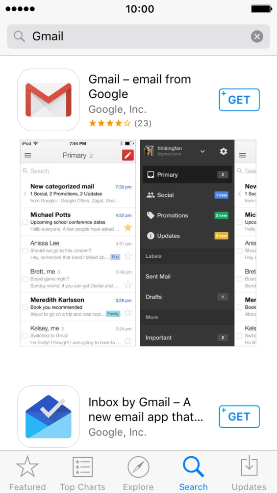 Press Gmail. Press Gmail.