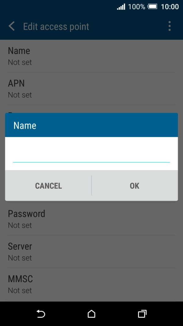 Key in Telstra Internet and press OK. Key in Telstra Internet and press OK.