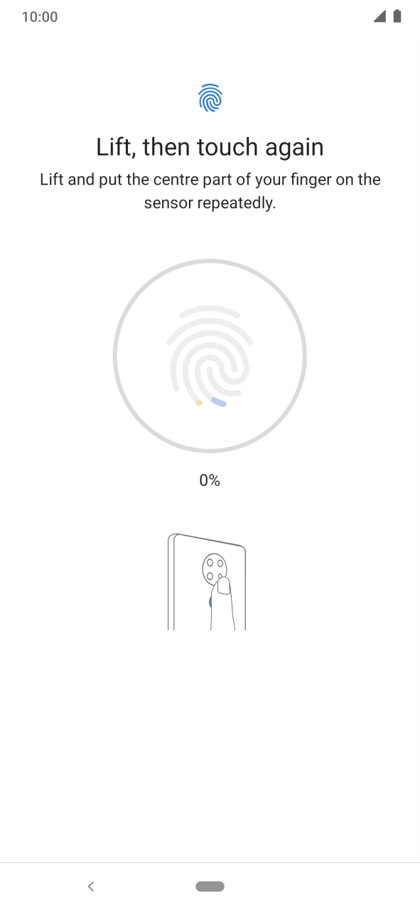 Follow the instructions on the screen to create the phone lock code using your fingerprint. Follow the instructions on the screen to create the phone lock code using your fingerprint.