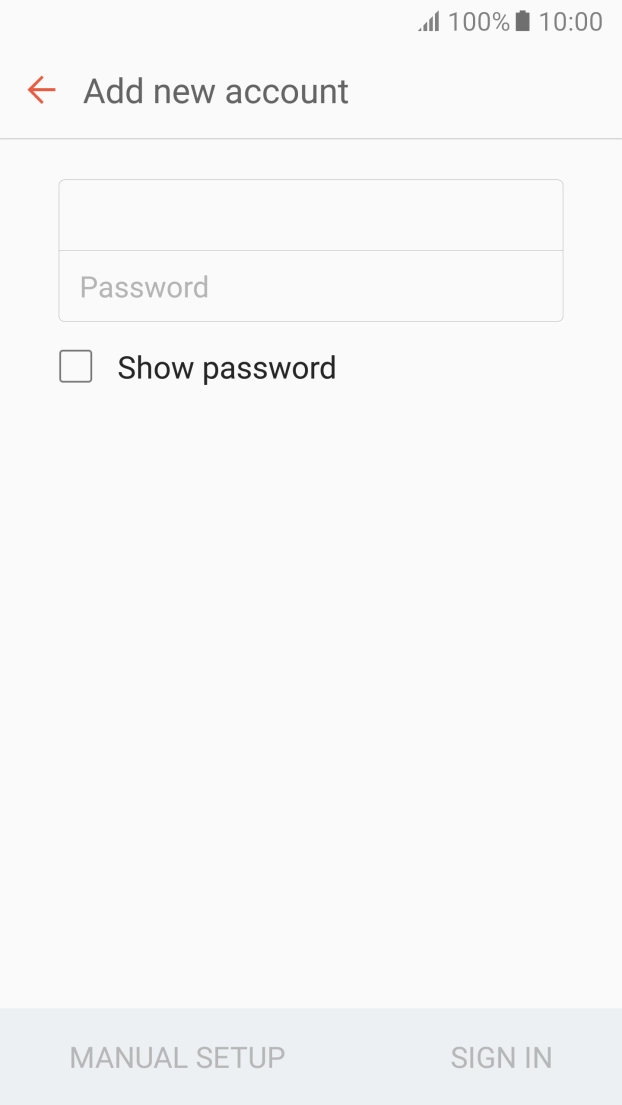 Press Password and key in the password for your email account. Press Password and key in the password for your email account.