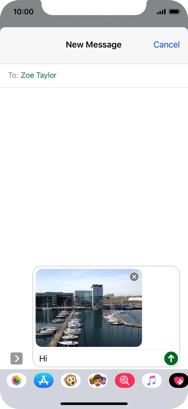 Press the send icon. Press the send icon.