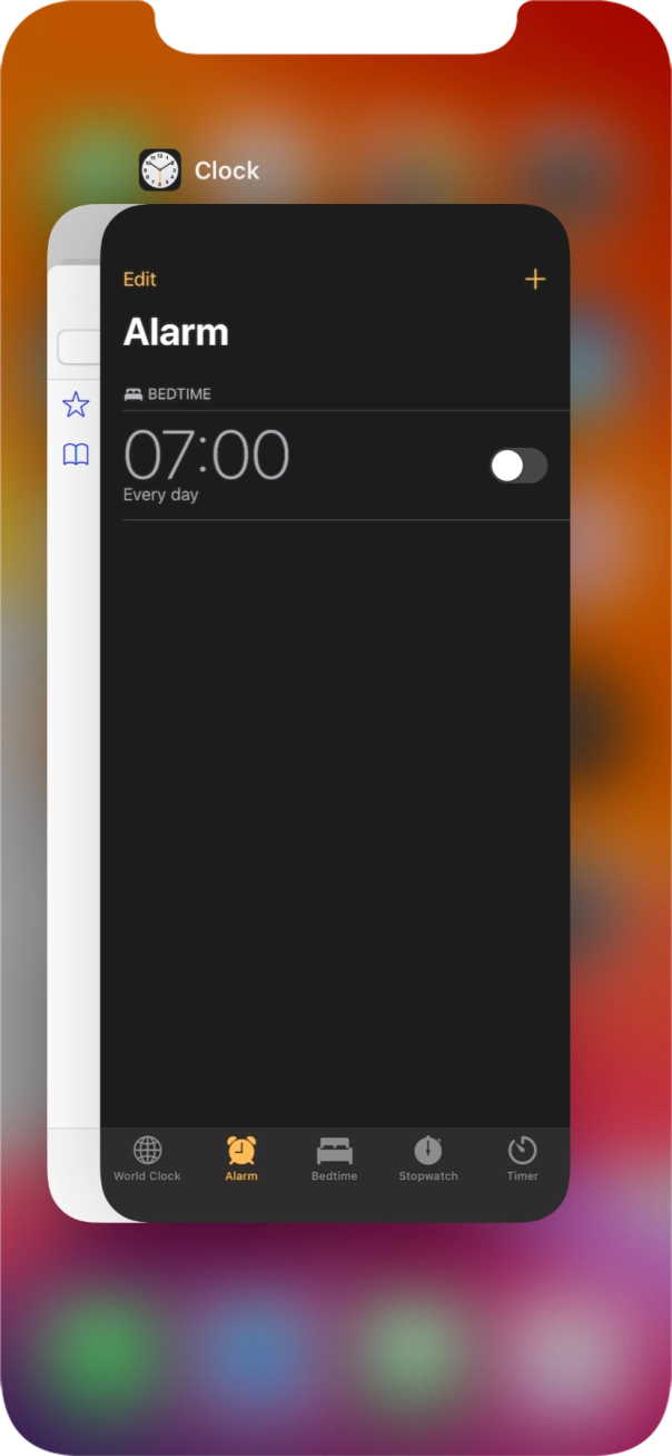Slide upwards on the required application to end it. Slide upwards on the required application to end it.