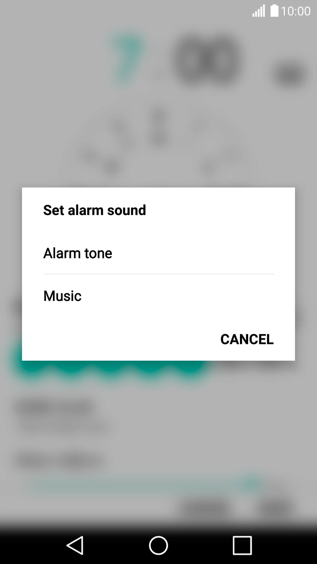Press Alarm tone.