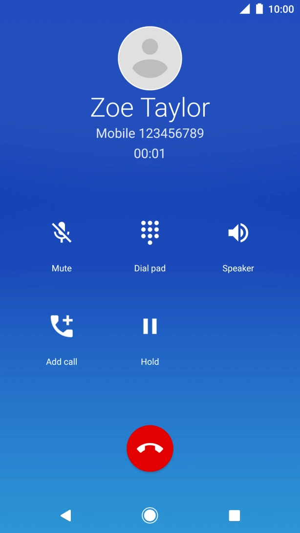 Press the end call icon. Press the end call icon.