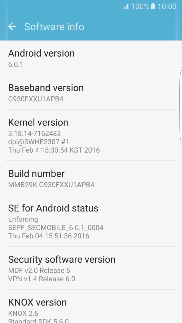 Your phone's software version is displayed below Android version. Your phone's software version is displayed below Android version.