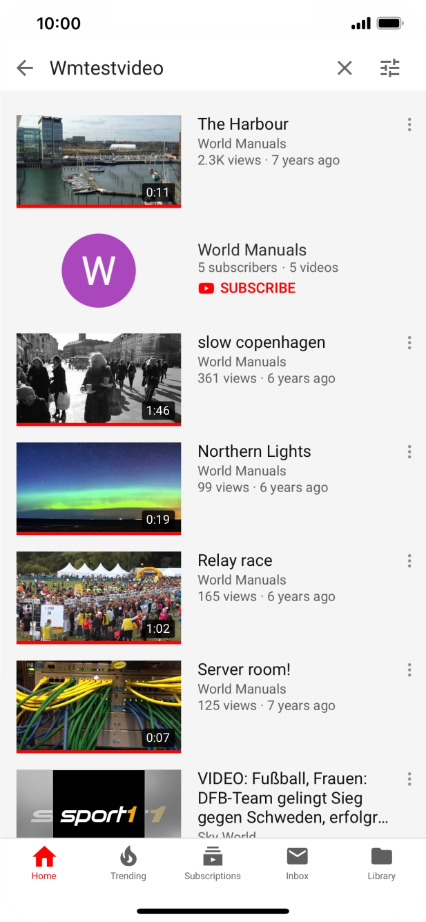 Press the required video clip. Press the required video clip.