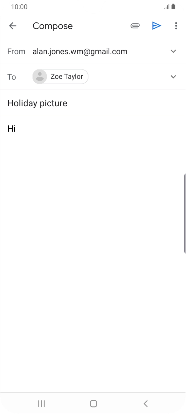 Press the attachment icon. Press the attachment icon.
