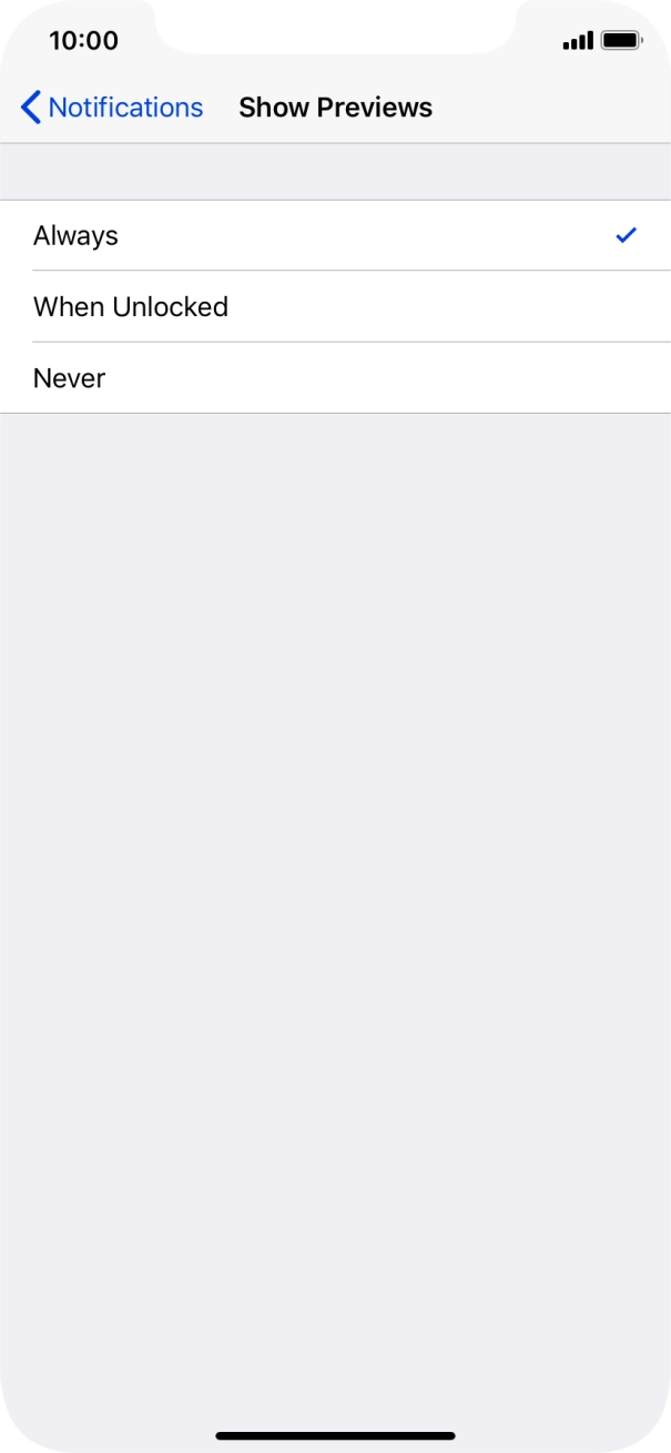 To select notification preview on the lock screen, press Always. To select notification preview on the lock screen, press Always.