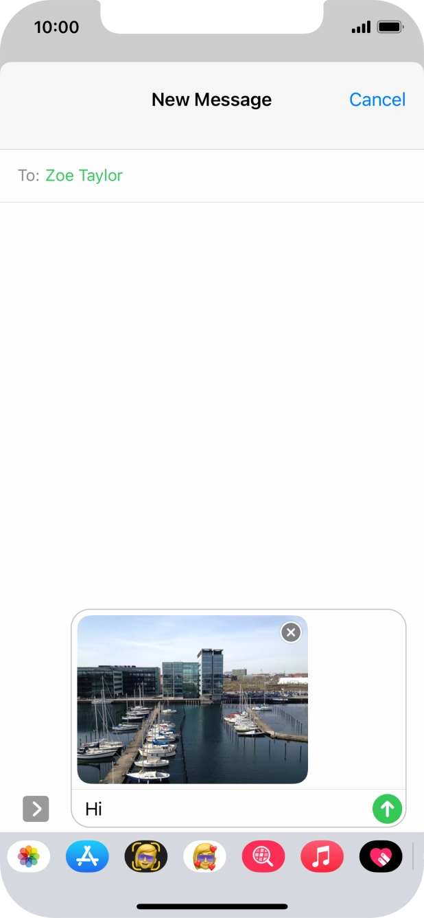 Press the send icon. Press the send icon.