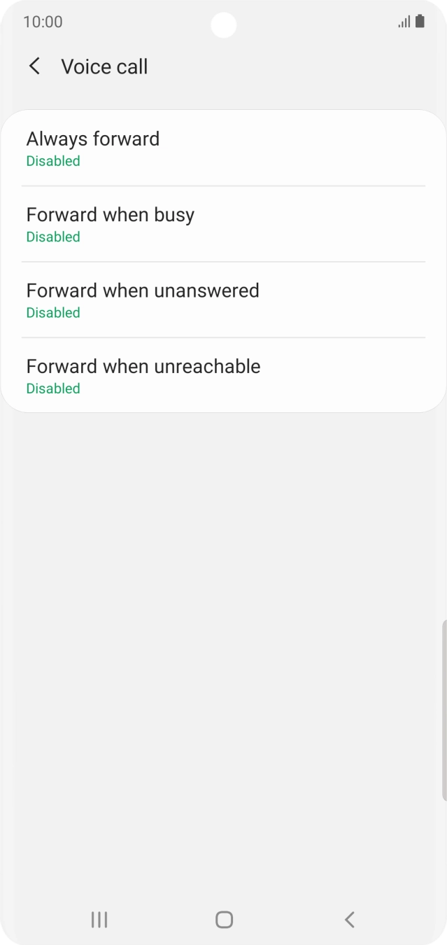 Press the required divert type.