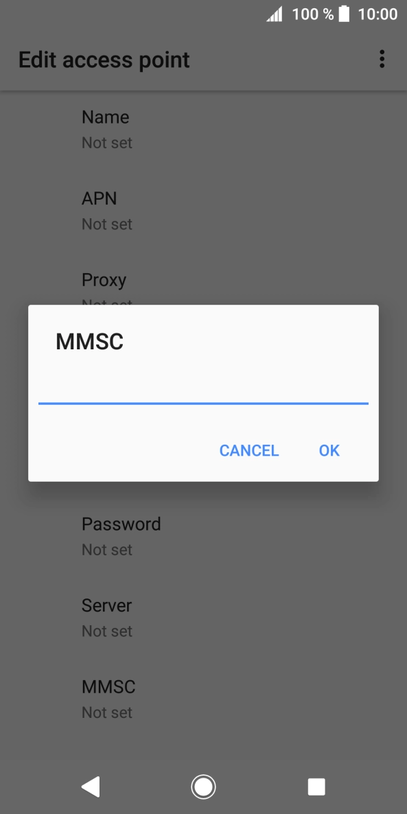 Key in http://mmsc.telstra.com:8002 and press OK.