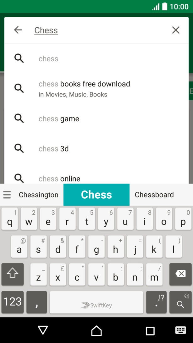 Key in the name or subject of the required app and press the search icon.