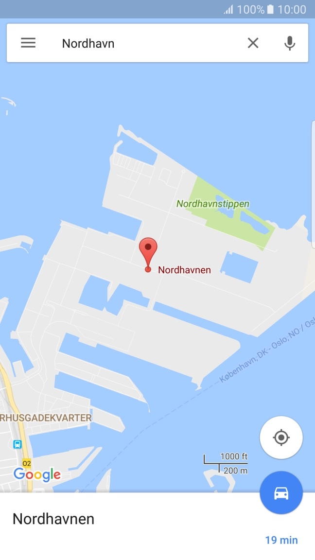 Press the destination at the bottom of the screen.