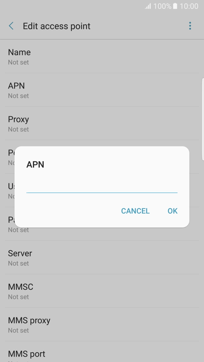 Key in telstra.wap and press OK.