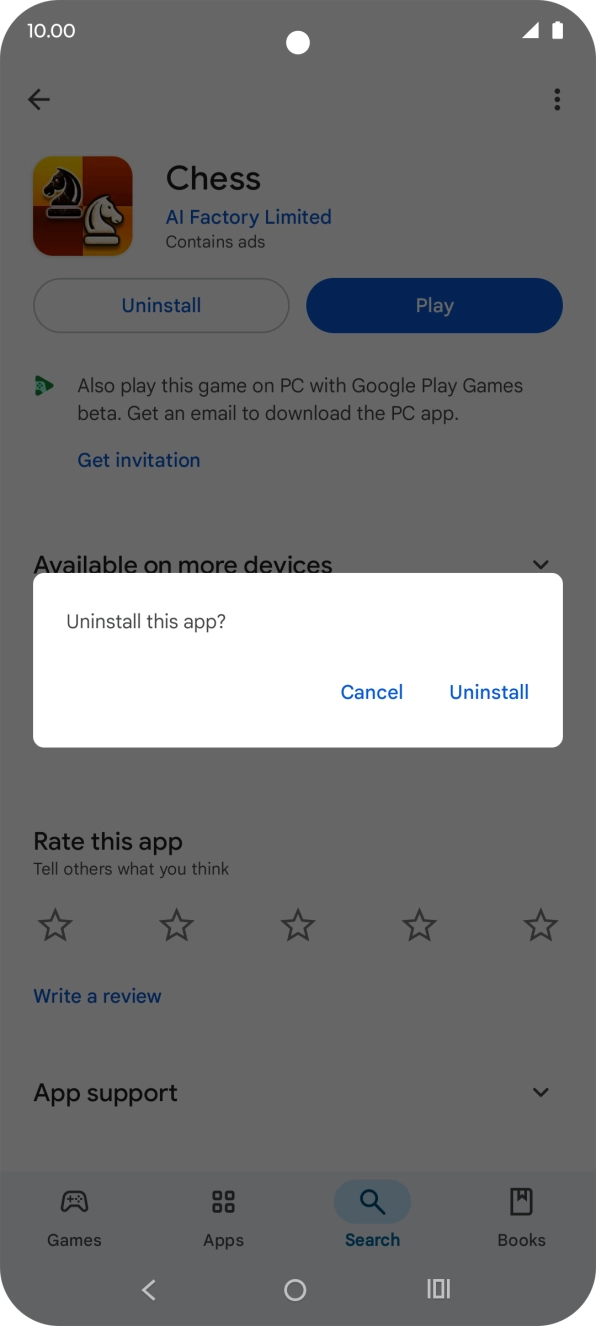 Press Uninstall.