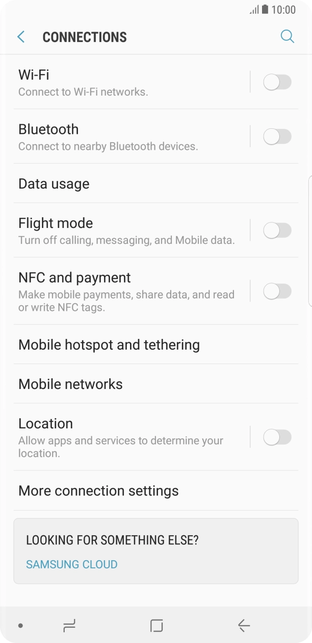 Press Data usage.