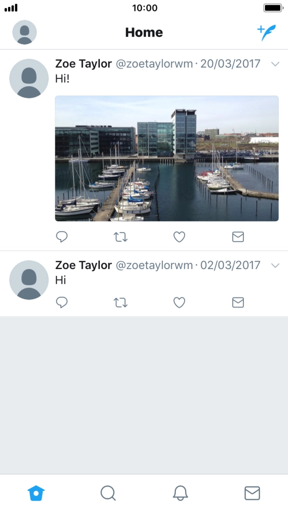 Press the new tweet icon. Press the new tweet icon.