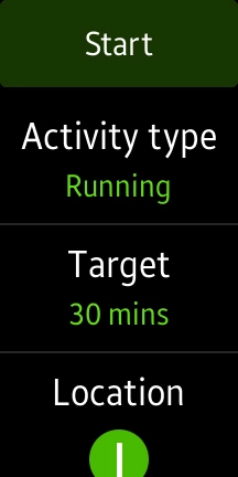 Press Activity type.