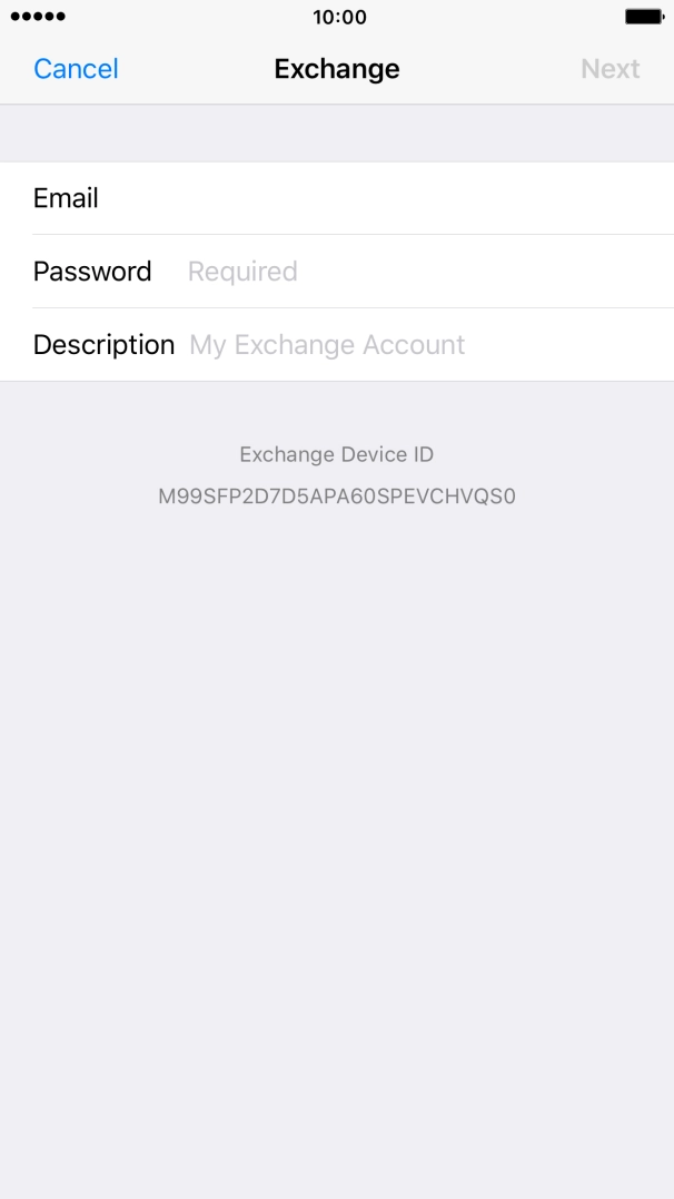 Press Password and key in the password for your email account. Press Password and key in the password for your email account.