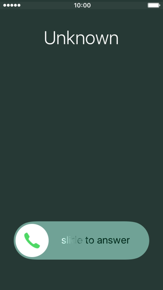 If the screen lock is turned on, press and drag the accept call icon right.