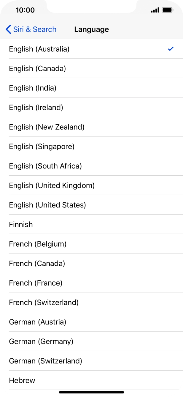 Press the required language. Press the required language.