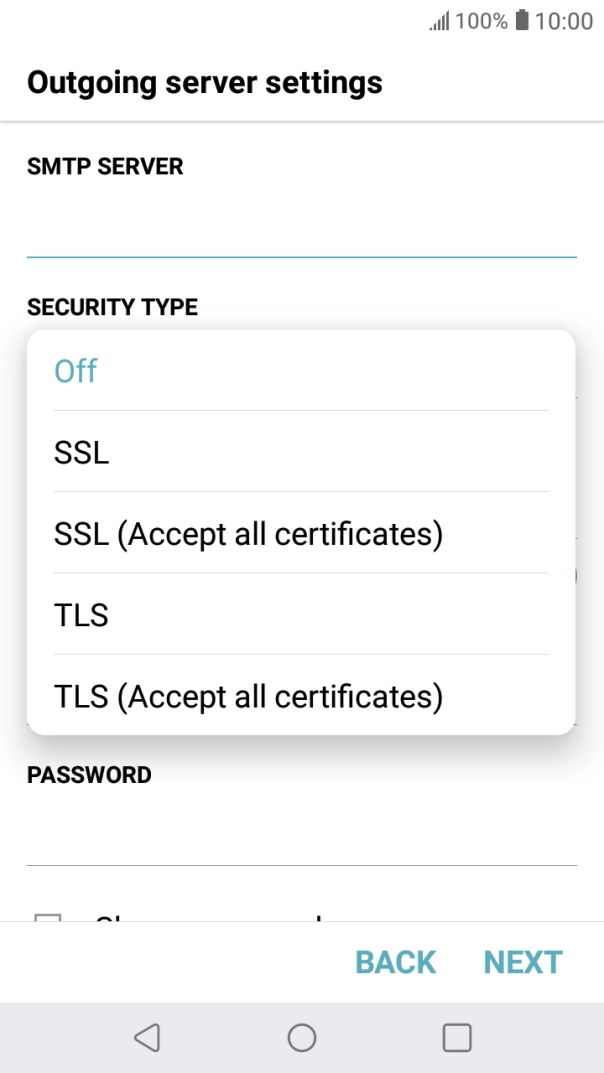 Press TLS. Press TLS.