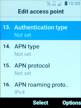 Select Authentication type.