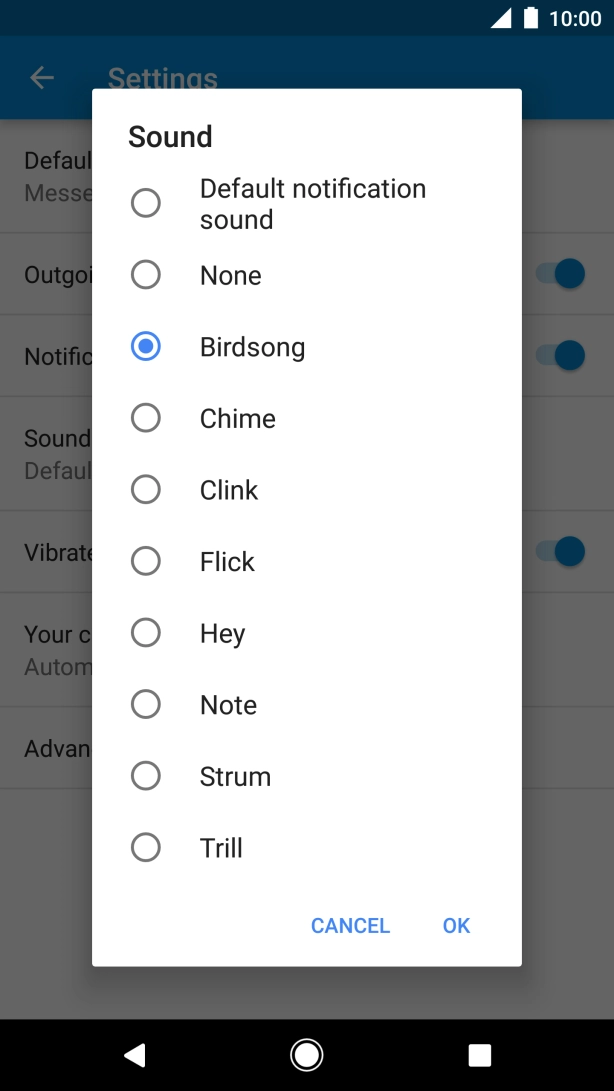 Once you've found a message tone you like, press OK.