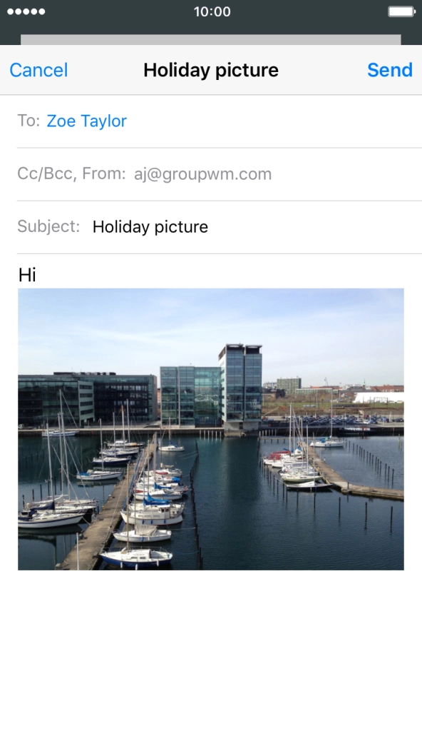 Press Send when you've finished your email. Press Send when you've finished your email.