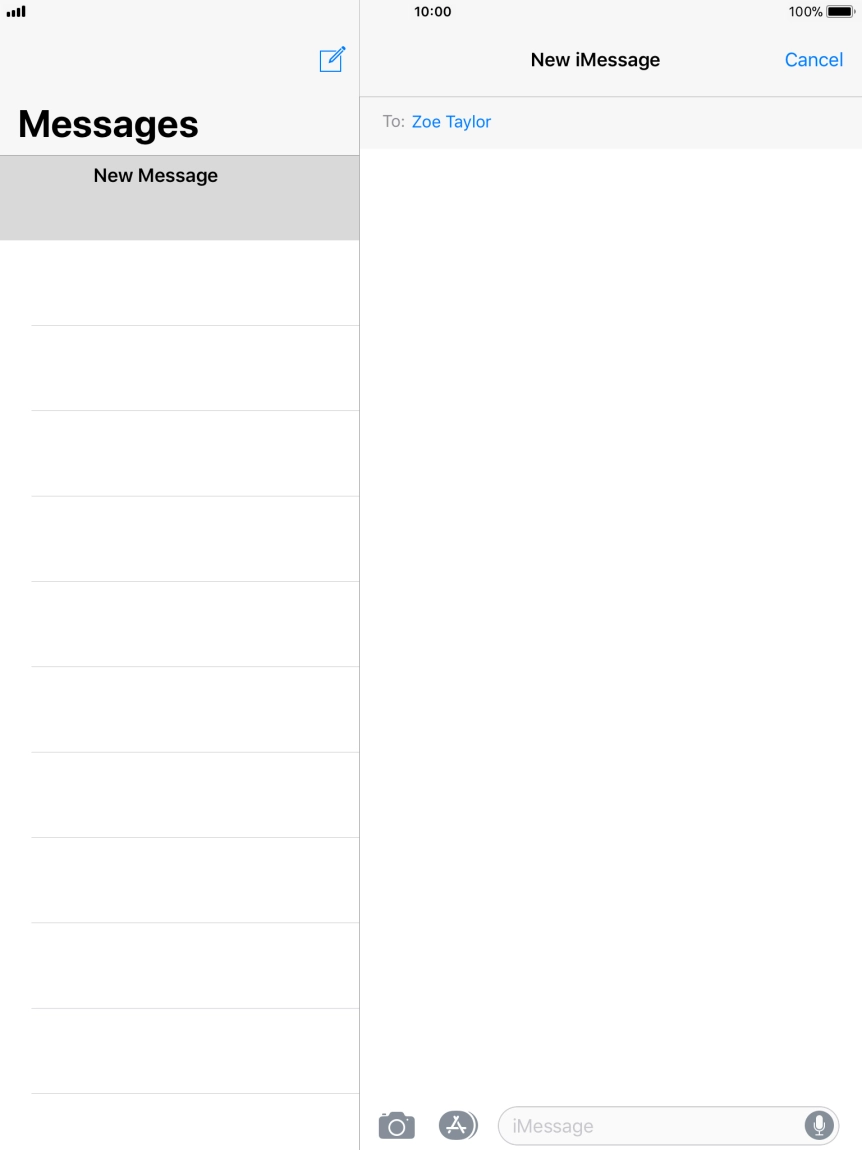 Press the text input field and write the required text.