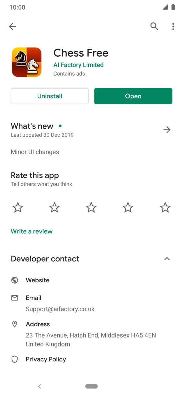 Press Uninstall.