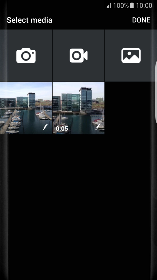 Press the gallery icon. Press the gallery icon.