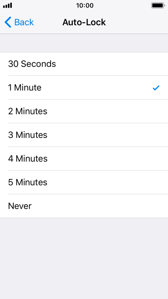 Press the required setting. Press the required setting.