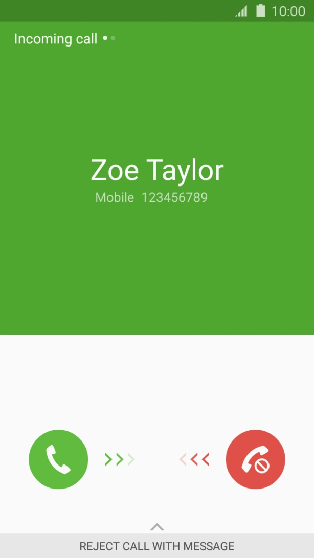 When you have an ongoing call, a new call is signalled by a sound. Press and drag the accept call icon right to answer the new call. When you have an ongoing call, a new call is signalled by a sound. Press and drag the accept call icon right to answer the new call.
