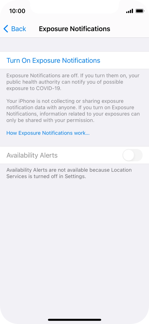 Press Turn On Exposure Notifications. Press Turn On Exposure Notifications.