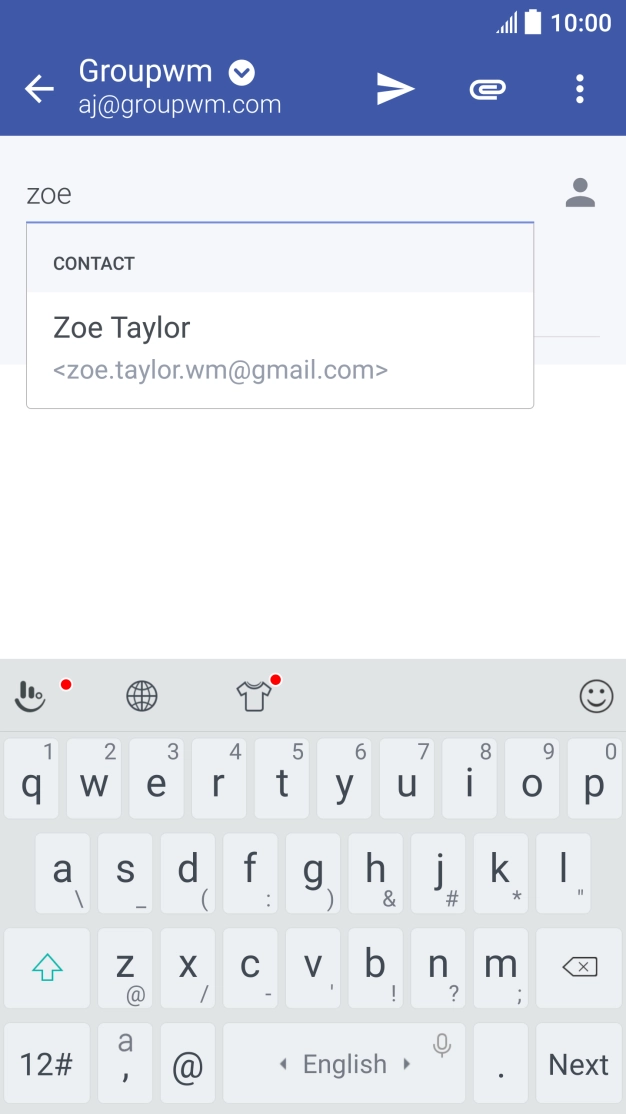 Press the required contact. Press the required contact.
