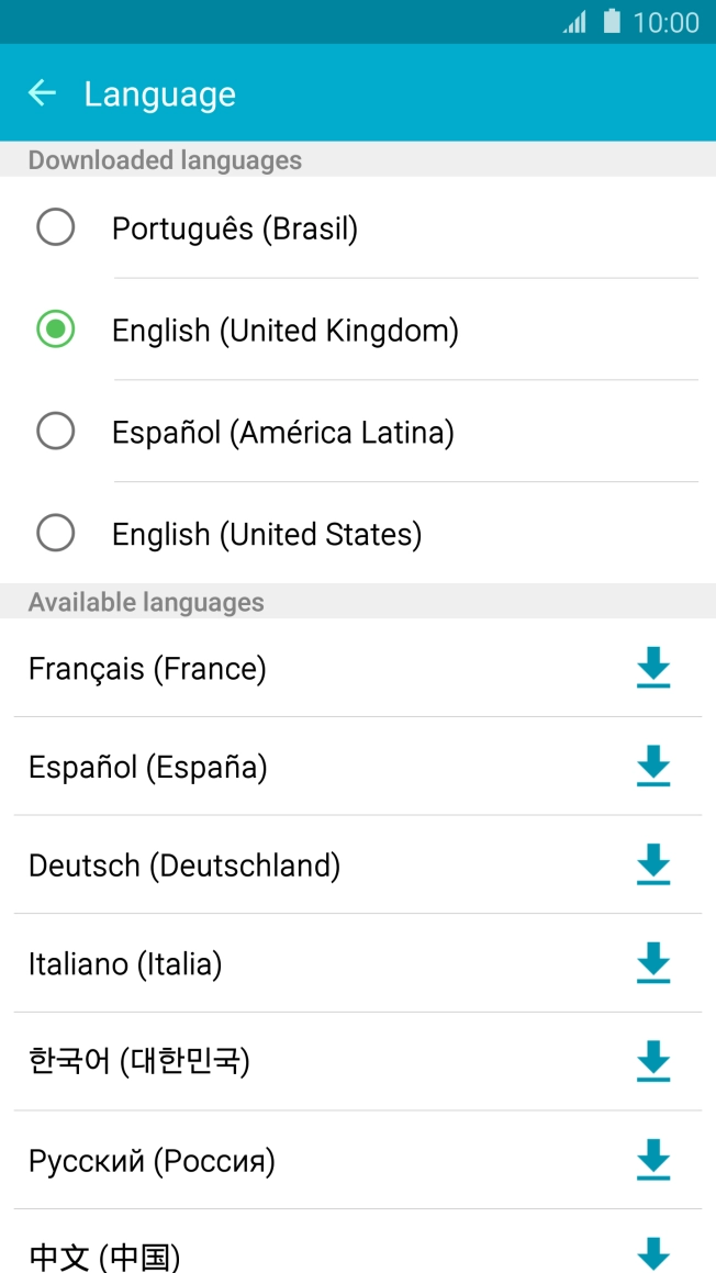 Press the required language.