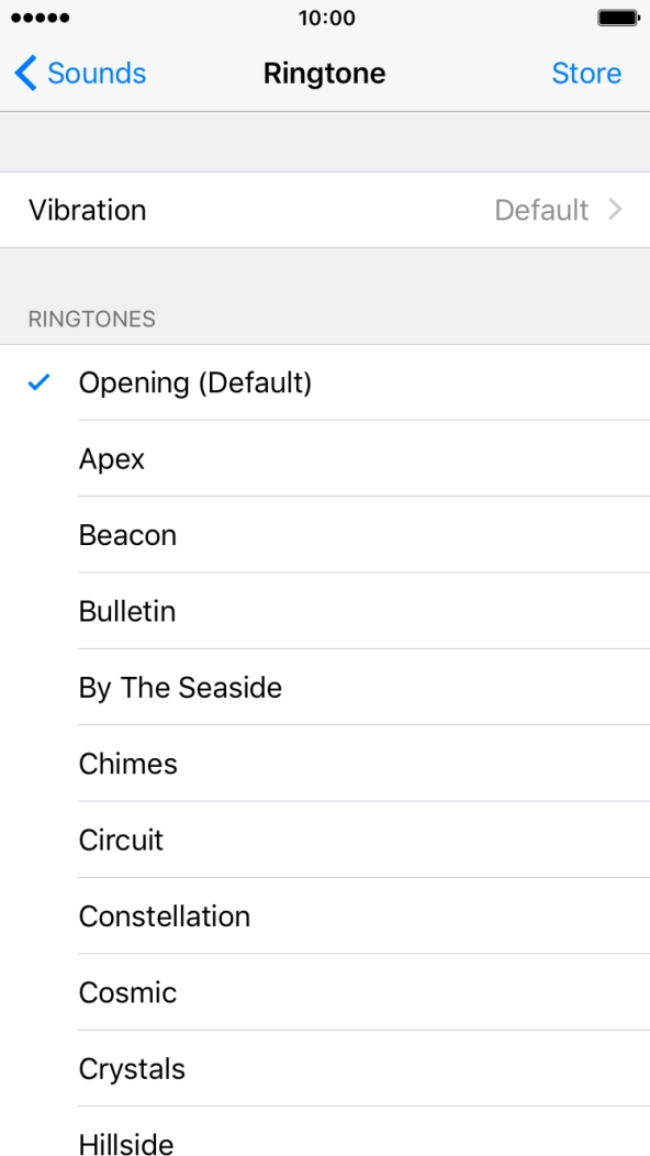 Press the different ring tones to hear them.