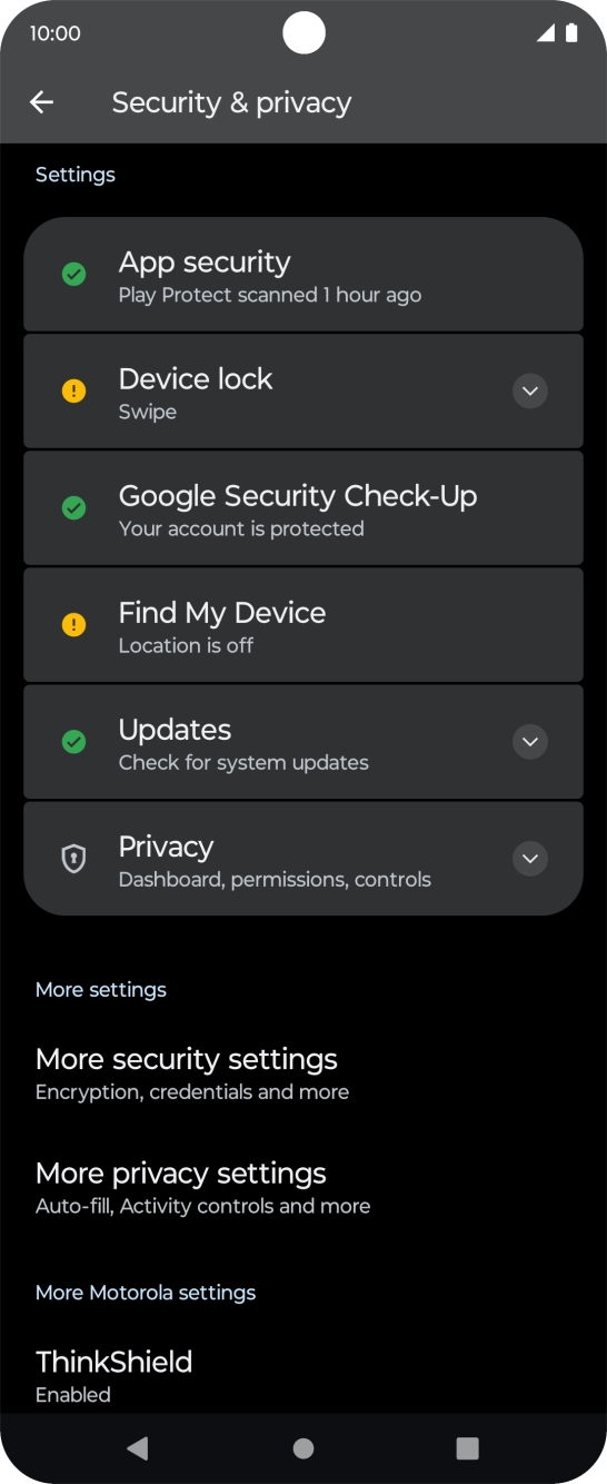 Press Device lock. Press Device lock.