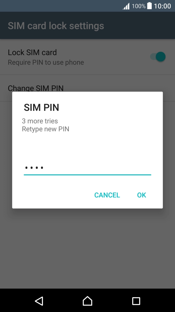 Key in the new PIN again and press OK. Key in the new PIN again and press OK.