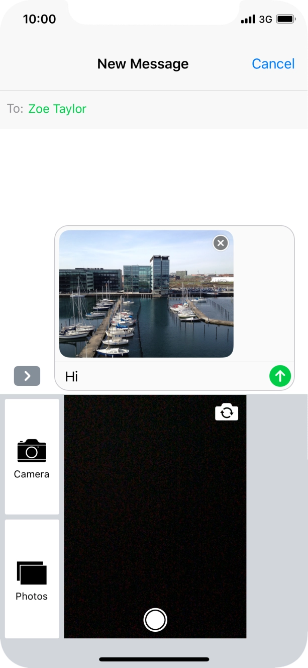 Press the send icon. Press the send icon.