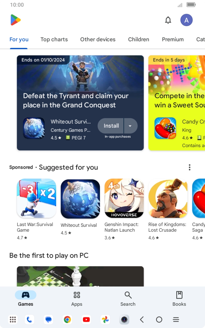 Press the profile icon. Press the profile icon.