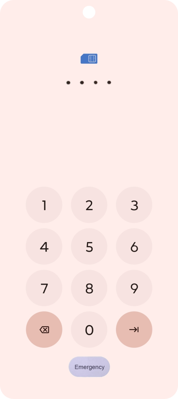 If your SIM is locked, key in your PIN and press arrow right. If your SIM is locked, key in your PIN and press arrow right.