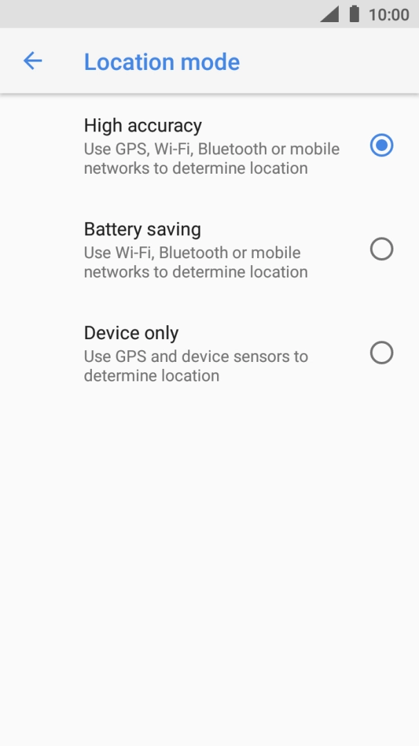 If you select High accuracy, your phone can find your exact position using the GPS satellites, the mobile network and nearby Wi-Fi networks. Satellite-based GPS requires a clear view of the sky. If you select High accuracy, your phone can find your exact position using the GPS satellites, the mobile network and nearby Wi-Fi networks. Satellite-based GPS requires a clear view of the sky.