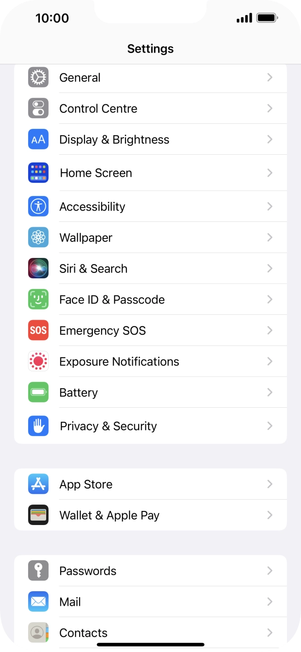 Press Face ID & Passcode.