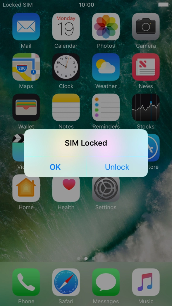 If your SIM is locked, press Unlock.