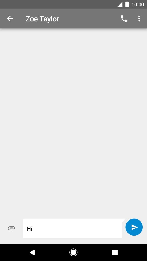 Press the send icon when you've finished your text message. Press the send icon when you've finished your text message.