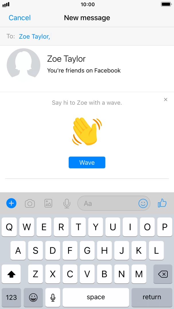 Press the text input field.