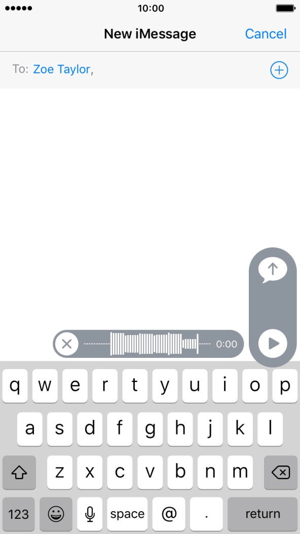 Let go to stop the sound recording and press arrow up to send the sound recording. Let go to stop the sound recording and press arrow up to send the sound recording.